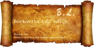 Borkovits Lázár névjegykártya